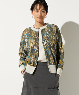 【セットアップ対応】リーフプリント ニットカーディガン