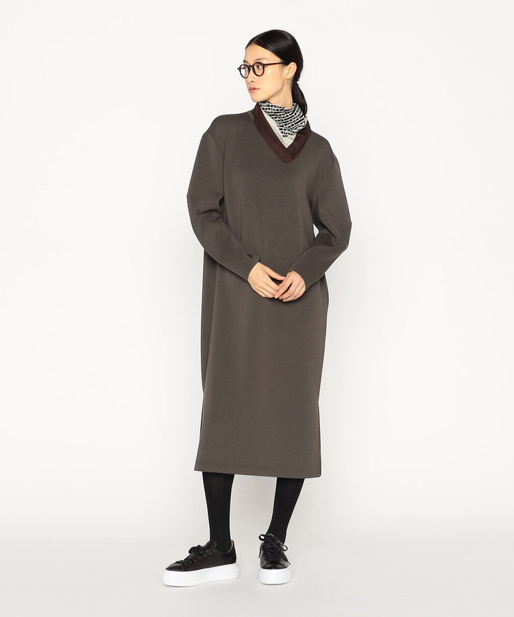 アシードンクラウド グレー コーデュロイ Vネック ワンピース アシードンクラウド グレー コーデュロイ Vネック ワンピース