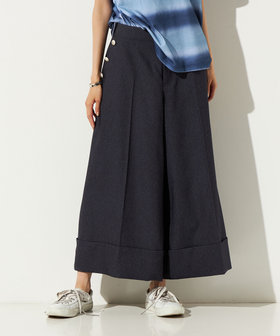 裾ダブルクロップドワイドパンツ