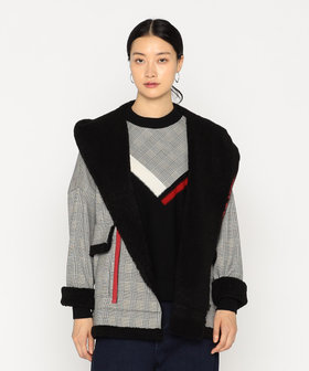 裏起毛グレンチェック フードブルゾン