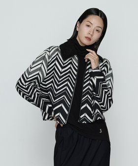 ヘリンボーンジャージー ブルゾン