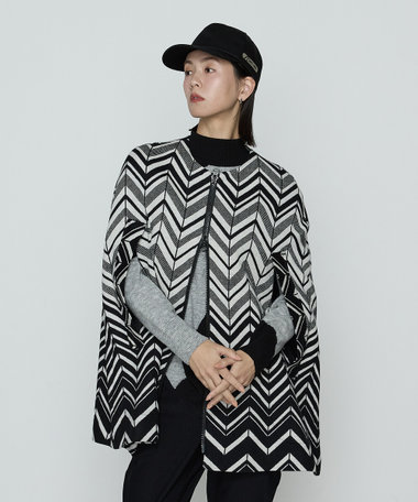 ヘリンボーンジャージー ケープ