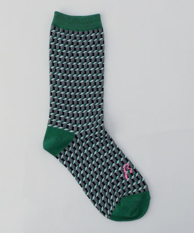 キューブ柄ソックス