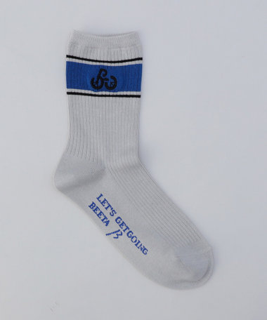 ライン＋サイクリング刺繍 ソックス