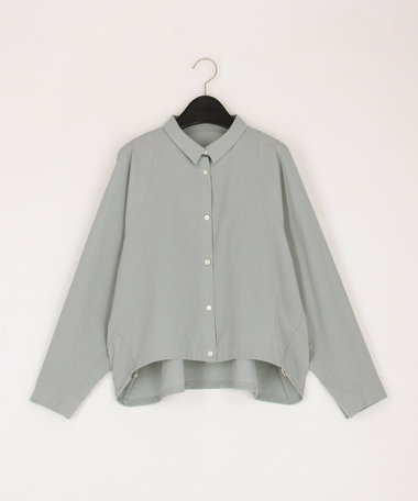 〔 +サイズ 〕 ストレッチタフタ シャツブルゾン