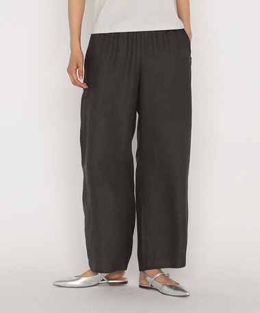 〔 +サイズ 〕 麻調合繊 ワイドパンツ