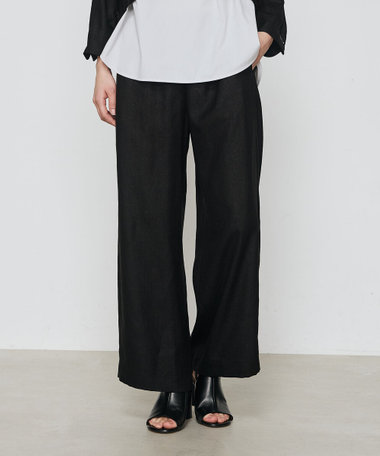 〔 +サイズ 〕 麻調合繊 ワイドパンツ