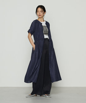 【Gabardine K.T】ギャバジンケーティー リネン 切替ワンピース L Gabardine K.T】ギャバジンケーティー リネン 切替ワンピース L