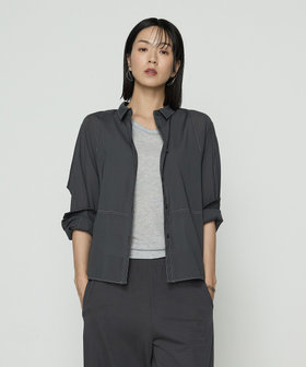 シアー ラミー麻 バンドカラーシャツ（72-20HG09-204）｜ギャバジンK.T