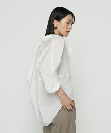 〔 +サイズ 〕 ドライオーガンジー ステッチワークドルマンシャツ