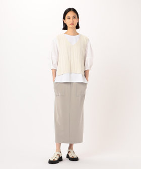 ギャバジン K．T（Gabardine K．T）/〔 +サイズ 〕 【前後2WAY】よろけ縞 ニットベスト サイズ 〕 【前後2WAY】よろけ縞 ニットベスト（78-33IG06-204