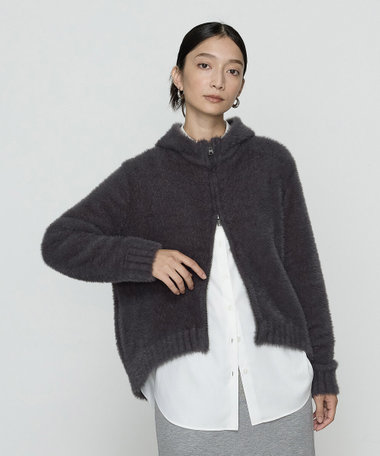 〔 +サイズ 〕 マイクロナイロンフェザーヤーン パーカ