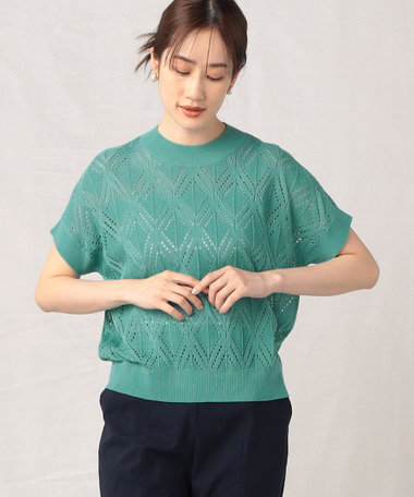 柄編み フレンチスリーブ ニットＴシャツ（80-76KG03-204）｜Comme ca Mature（コムサマチュア）｜Comme ca  Mature（コムサマチュア）｜WOMEN（ウィメン）｜公式通販｜ファイブフォックス オンラインストア（FIVE FOXes ONLINE STORE）