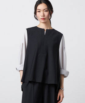 【セットアップ対応】2WAYストレッチ ジレセットアップ ブラック