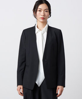 【セットアップ対応】2WAYストレッチ カーディガンジャケット ブラック