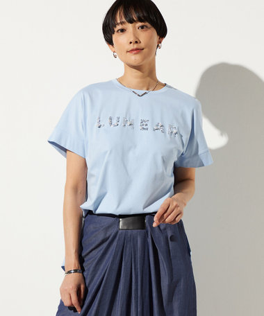 LUMEARビジュー刺繍 Tシャツ