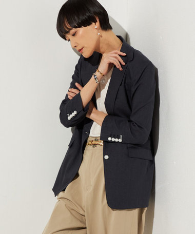 リネンストレッチ サマーブレザー