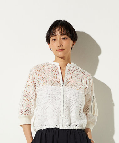 ステンドグラス刺繍 ブルゾン