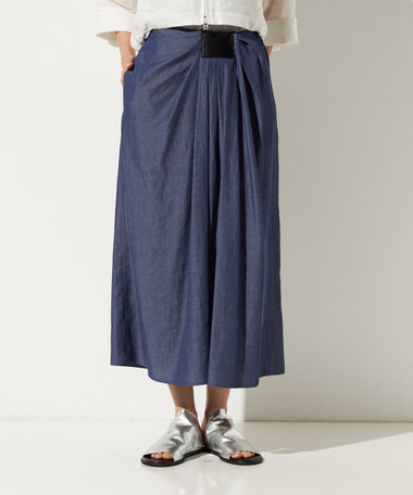ナチュラルシャンブレー ドレープスカート