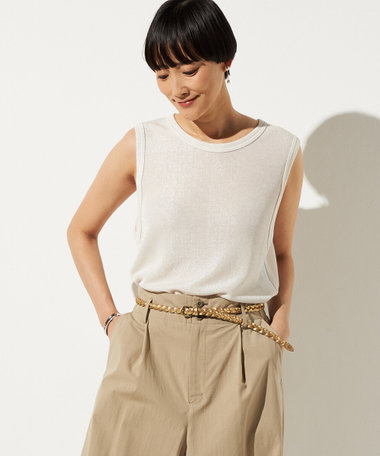 ラメテレコ タンクトップ