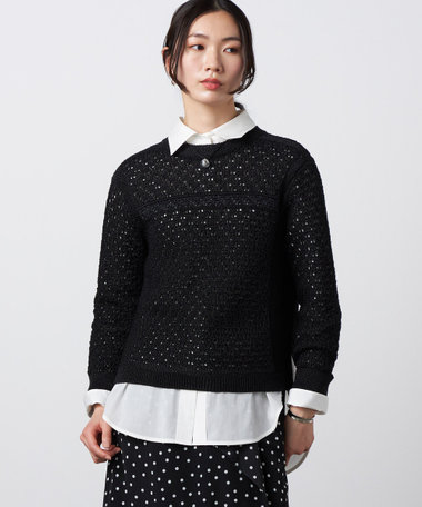 ペーパーヤーン メッシュカーディガン