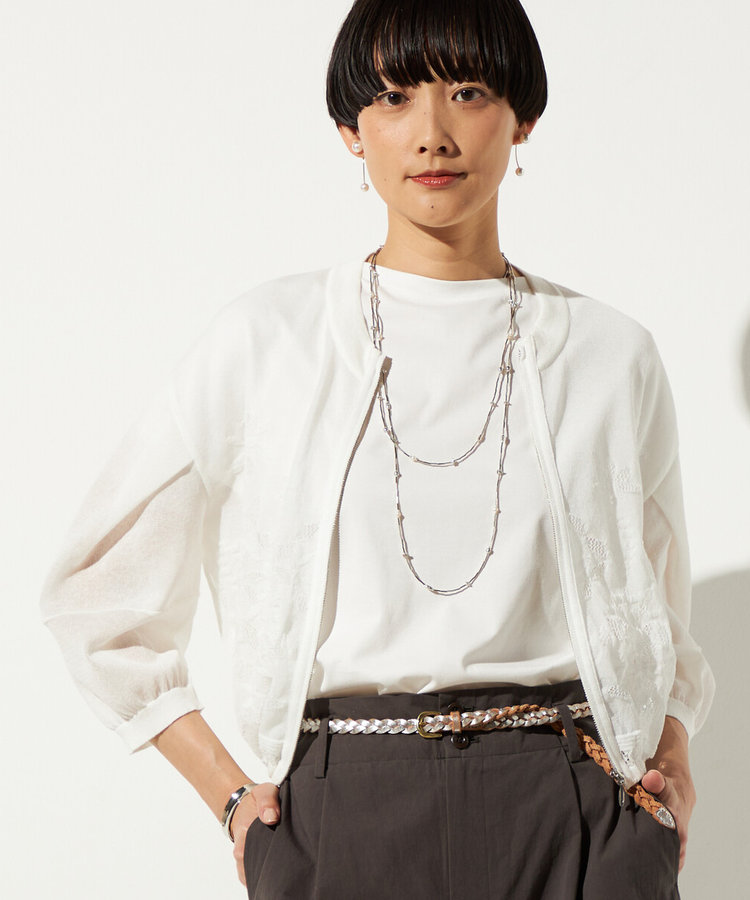 コットンポリラメ レーシーブルゾン