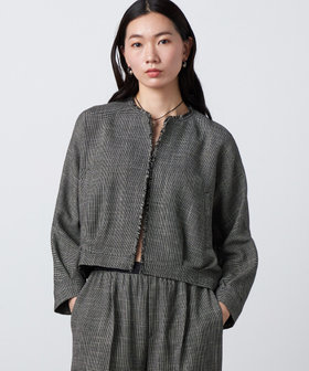〔 +サイズ 〕 【セットアップ対応】カラミ織 ブルゾン