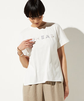 〔 +サイズ 〕 LUMEARビジュー刺繍 Tシャツ