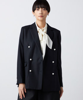 〔+サイズ〕ウールパールブレザー