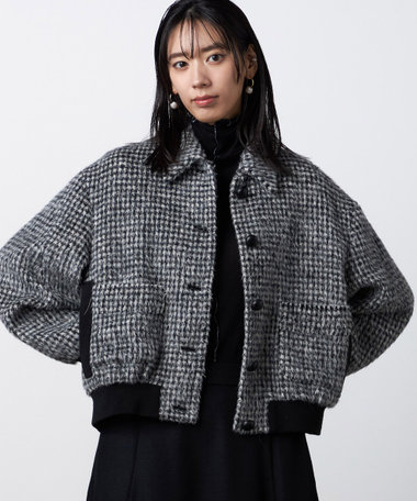 〔+サイズ〕日本のものづくり　スーリーアルパカシャギーブルゾン