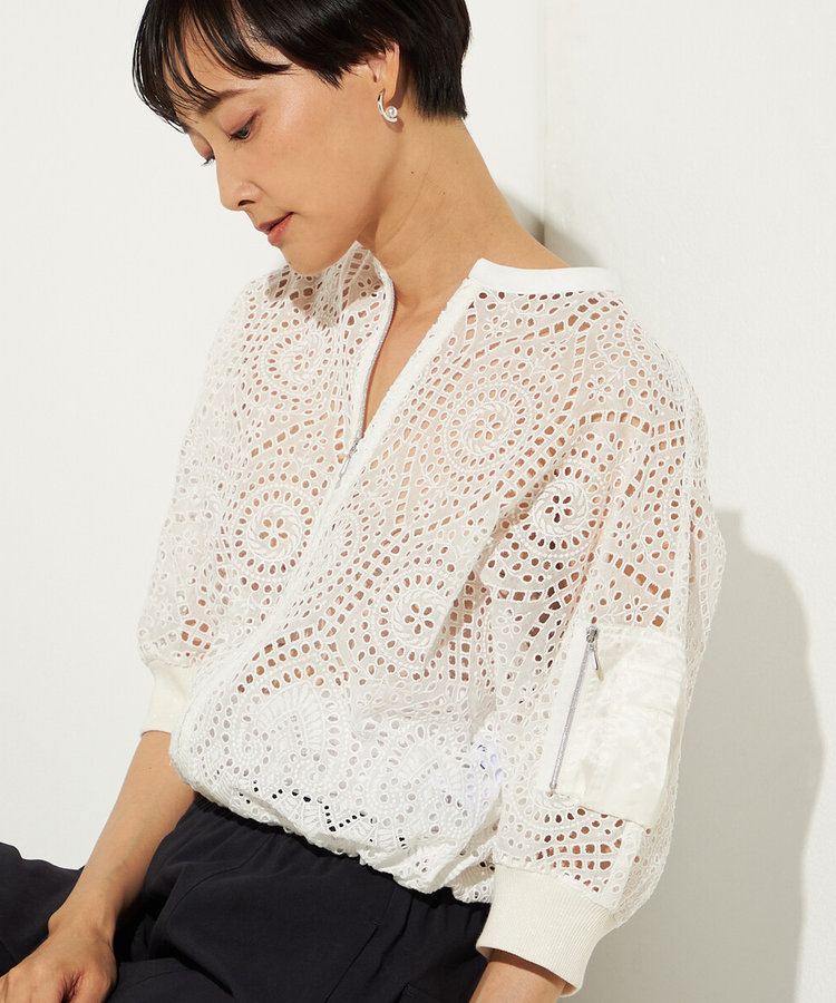 〔 +サイズ 〕 ステンドグラス刺繍 ブルゾン