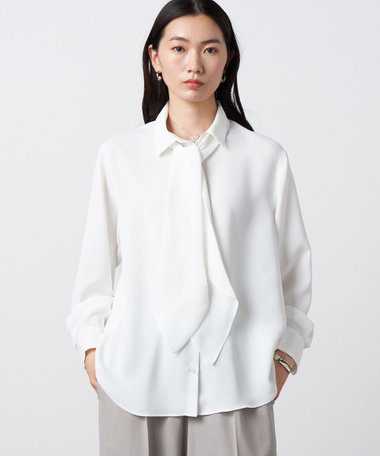 〔 +サイズ 〕 ボウタイ ブラウス