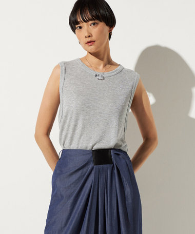 〔 +サイズ 〕 ラメテレコタンクトップ