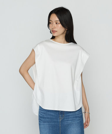 〔 Sサイズ 〕 コットン強撚ポンチ ショルダータックTシャツ
