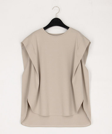 〔 Sサイズ 〕 コットン強撚ポンチ ショルダータックTシャツ