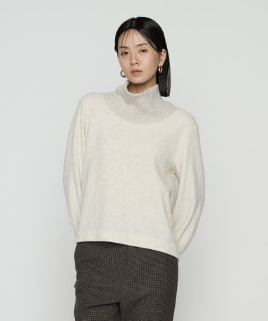 〔 Sサイズ 〕 ウールブークレー スヌード付きプルオーバー