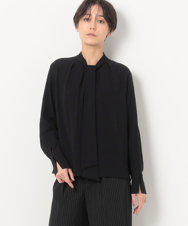 K．T キヨコ タカセ（K．T KIYOKO TAKASE）/〔 Sサイズ 〕 トリアセコットンサテン ボウタイブラウス Sサイズ 〕 トリアセコットンサテン ボウタイブラウス（96-04HE05-203