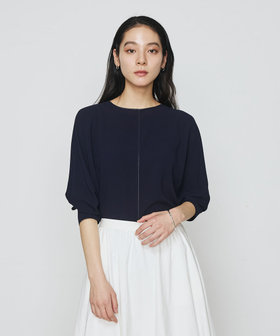 Sサイズ 〕 ストレッチバックサテン梨地 ラウンドネックプル