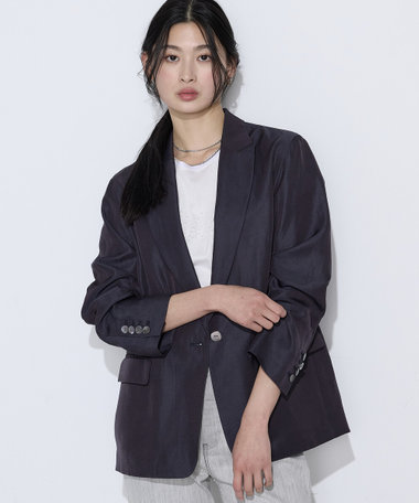 〔 Sサイズ 〕 キュプラリネン ピークドラペルジャケット