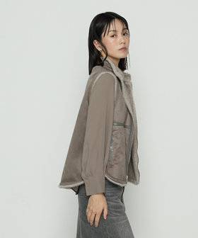 Sサイズ 〕エコファー リバーシブルジレ（96-09VM07-205）｜K.T キヨコ