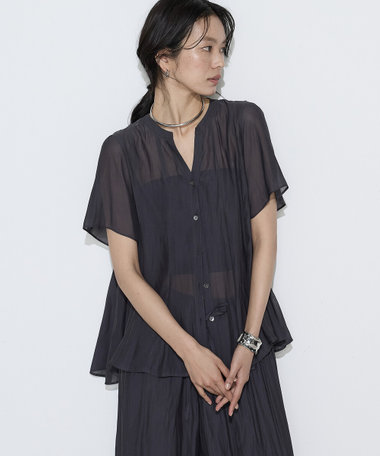 〔 Sサイズ 〕 【セットアップ対応】カッセンシフォンオーガンジー フレアブラウス