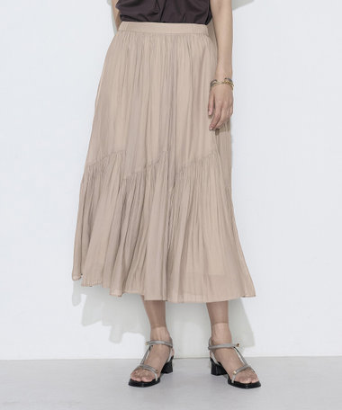 〔 Sサイズ 〕 【セットアップ対応】カッセンシフォンオーガンジー アシンメトリーギャザースカート