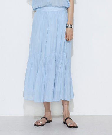 〔 Sサイズ 〕 【セットアップ対応】カッセンシフォンオーガンジー アシンメトリーギャザースカート