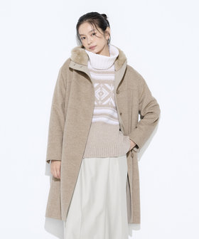 Sサイズ 〕アンゴラウール スタンドフーデッドコート（96-15WM04-205