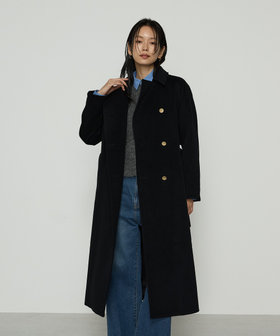 Sサイズ 〕 アンゴラウール ロングトレンチコート（96-15WM05-205