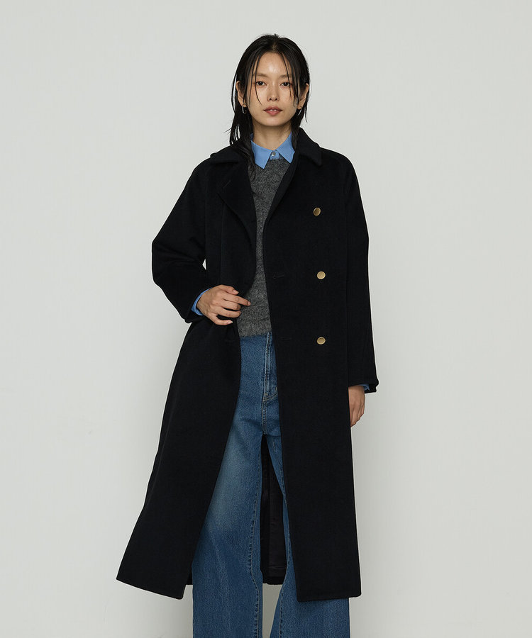 〔 Sサイズ 〕 アンゴラウール ロングトレンチコート