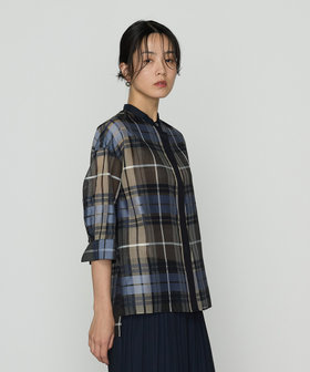 〔 Sサイズ 〕 シルクドビーチェックビックシルエットシャツ羽織