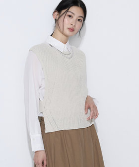 〔 Sサイズ 〕 和紙混ドライタッチ ニットジレ