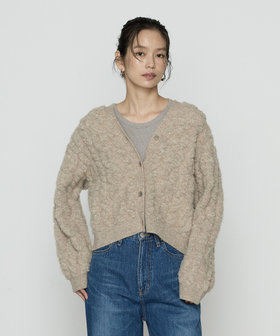 〔 Sサイズ 〕 パイル編み  Vネックカーディガン