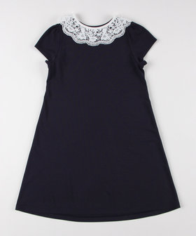 レース襟付き 半袖ワンピース(100-130cm)（98-07OK31-205